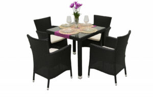 Garden rattan szerelvény MODENA I 1 + 4 (fekete)