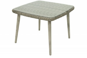 Kerti rattan asztal üveg VICTORIA 100 x 100 cm