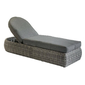 Rattan nyugágy állítható párnázat 198 x 68 cm BORNEO (szürke)