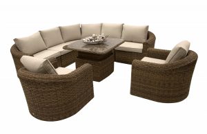 Rattan moduláris szett BORNEO 7 személyes (barna)