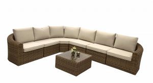 Rattan moduláris készlet sarok BORNEO 6 személyes (barna)