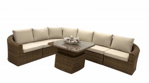 Rattan moduláris készlet sarok BORNEO 6 személyes (barna)