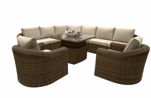 Rattan moduláris készlet sarok BORNEO 8 személyes (barna)