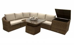 Rattan moduláris készlet BORNEO 5 személyes (barna)