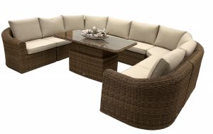 Rattan moduláris étkezőgarnitúra BORNEO 8 személyes (barna)