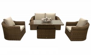 Rattan moduláris készlet BORNEO 4 személyes (barna)