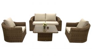 Rattan moduláris készlet BORNEO 4 személyes (barna)