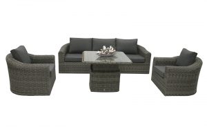 Rattan moduláris szett BORNEO 5 személyes (szürke)