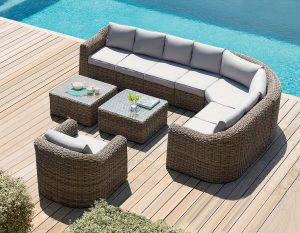 Rattan moduláris készlet BORNEO 8 személyes (barna)