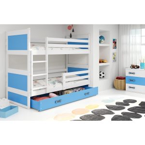 Gyerek emeletes ágy RICO 160x80 cm Kék Fehér BMS