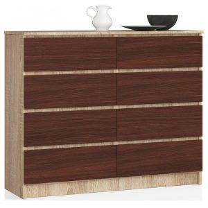 Komód K120 8SZ sonoma / wenge Akord