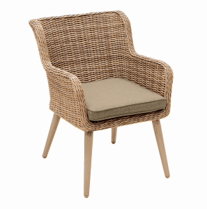 Kerti rattan étkezőszék MALIBU (bézs-barna)